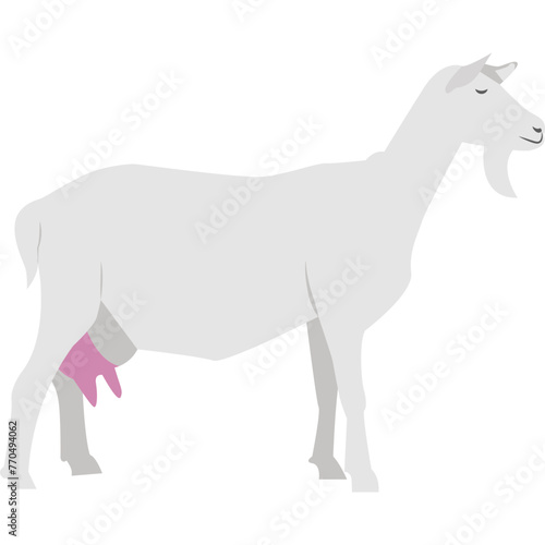 Milky goat vector icon isolated on white