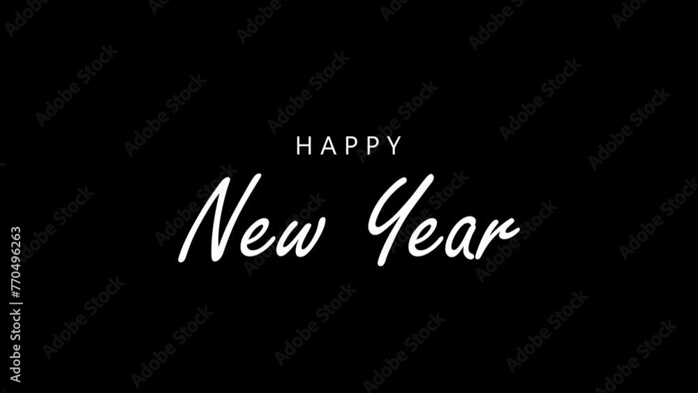 Animation of writing happy new year letters, text effect. Animation of writing happy new year letters, text effect.