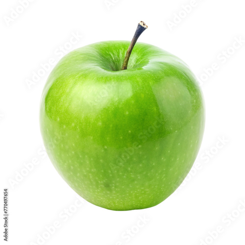 Green apple isolated on transparent background.