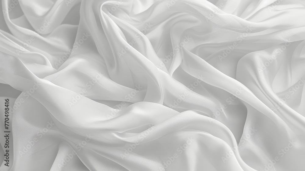 Soft white satin with elegant waves, creating a serene and luxurious backdrop. Soft white satin with elegant waves, creating a serene and luxurious backdrop.