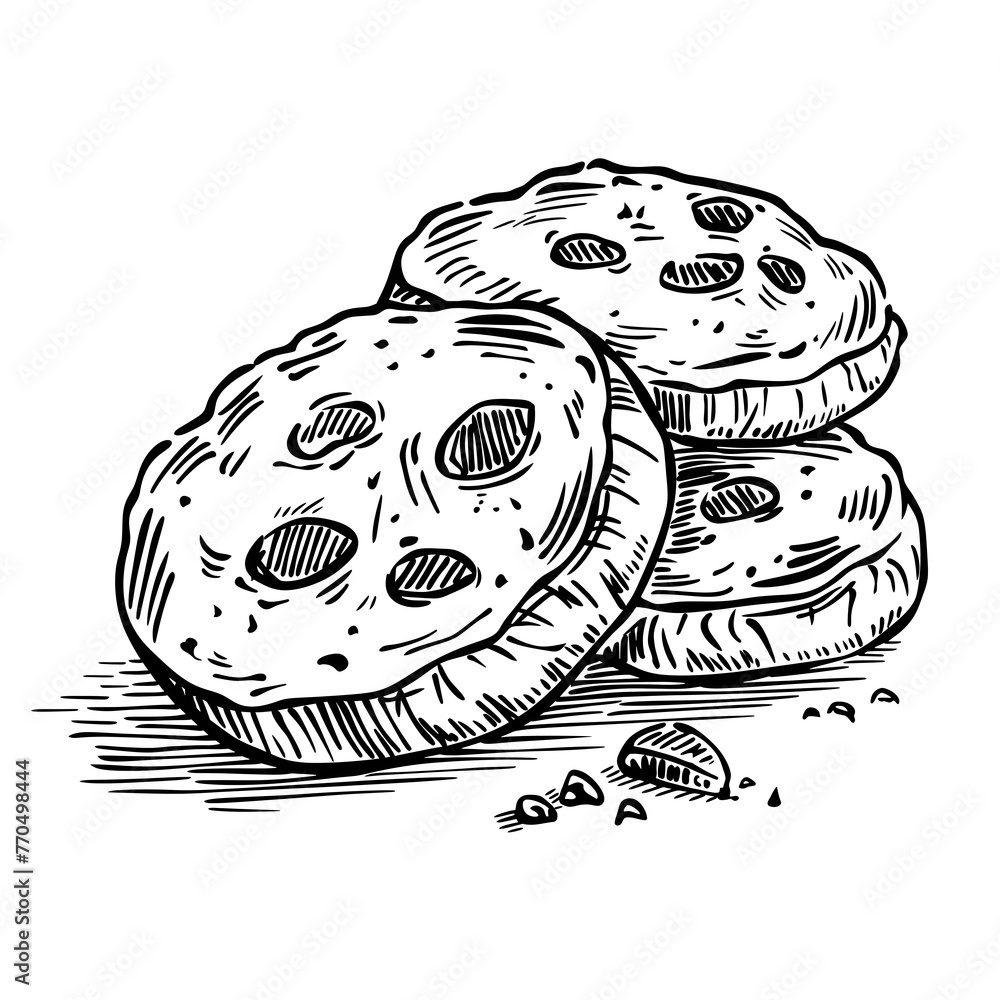 cookies], large print coloring page for babies, black and white, simple ...