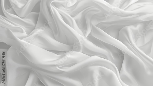 Soft white satin with elegant waves, creating a serene and luxurious backdrop.