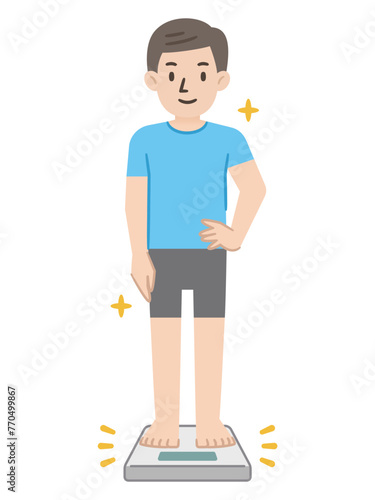 ダイエットに成功した男性のイラスト