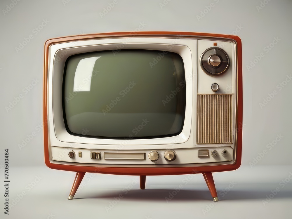 un televisor vintage retro - obrazy, fototapety, plakaty 
