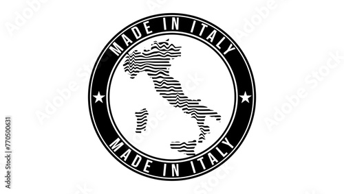made in italy stamp, black isolated silhouette