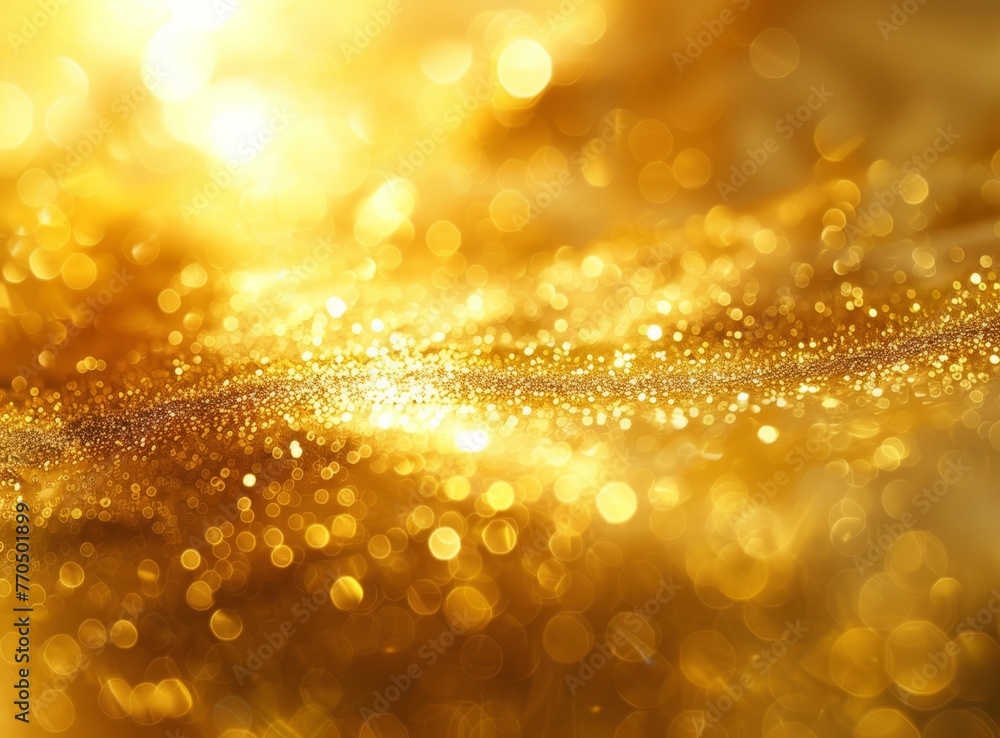 Closeup of a shimmering gold foil on a wooden table Closeup of a shimmering gold foil on a wooden table