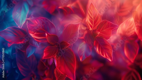 Vibrant red leaves with a soft-focus background