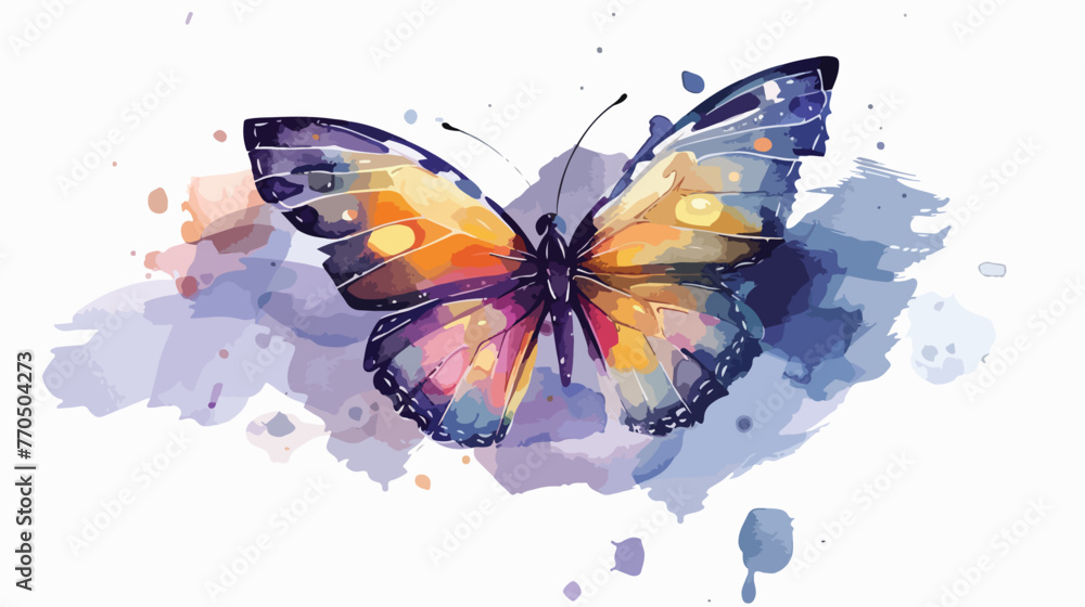 Watercolor Butterfly Clipart Design Vector
