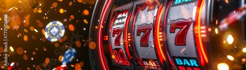 Interactive slot game interface with 3D graphics