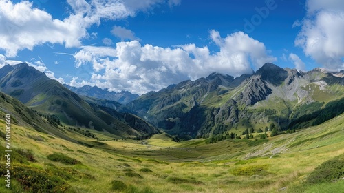 Panoramic mountain landscape.