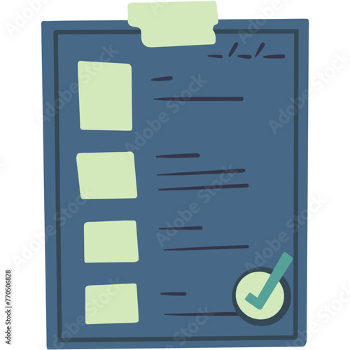 Doodle Vector Art EPS file 3000*3000 300dpi.  A pad of paper or digital document used for organizing and managing tasks, to-do lists, or schedules. 
