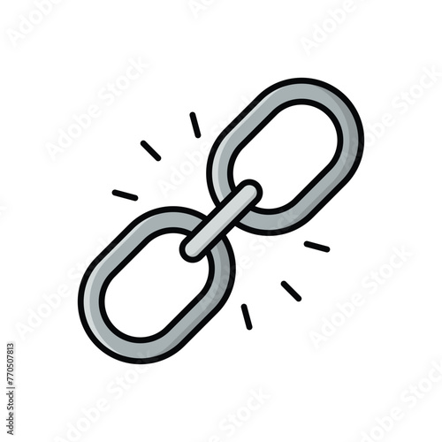 Color Line Link Building vector icon