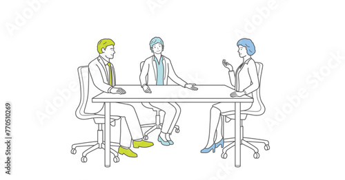 Business People Vector Illustration Set In Flat Design Style Isolated On A White Background. 