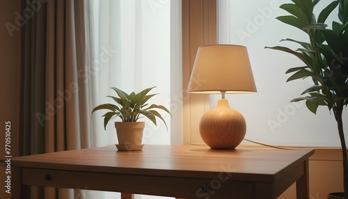 Modern office with empty desk and window 