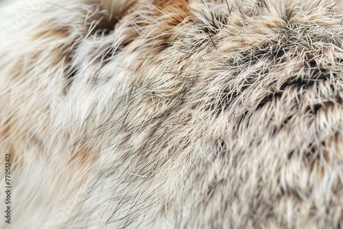 Closeup of a rabbits fur, showing the soft texture and subtle color variations, perfect for detailed animal studies