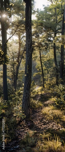 Detailed image of a wooded area reported to be a Bigfoot habitat, showcasing the natural environment associated with sightings, ideal for environmental context