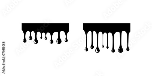 Paint drip icons. Dripping paint. Silhouette style. Vector icons