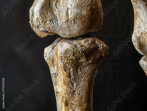 Detailed view of a sauropod femur, emphasizing the massive size and weightbearing structure, perfect for biomechanical analysis photo