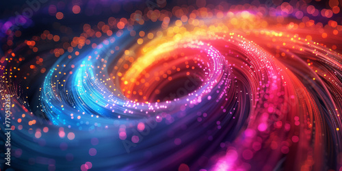 Luminous Galactic Whirl Spectrum Neon Hues Wallpaper Background Cosmic Celestial