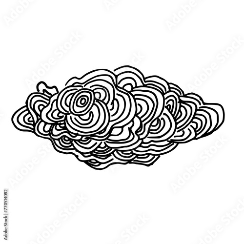 Black and white illustration of stylized cloud