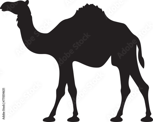 Camel Silhouette Vector Illustration White Background