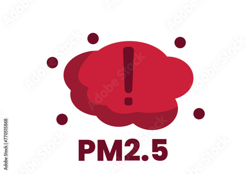 Unhealthy air quality is indicated by a high P.M 25 concentration. Air pollution. Fun vector illustration. Environmentally poster.