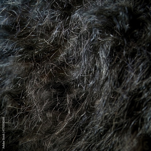 Macro view of a fur sample attributed to Bigfoot, highlighting the texture and analysis potential, ideal for mythical creature research