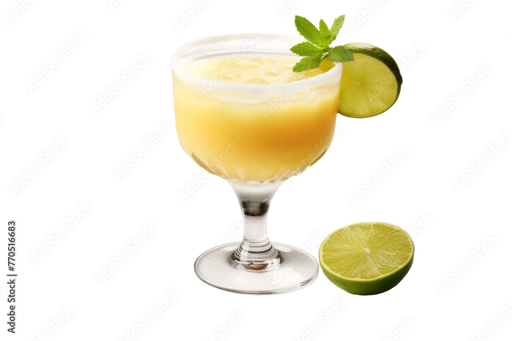Refreshing Drink With Lime Slice. On a White or Clear Surface PNG Transparent Background. Refreshing Drink With Lime Slice. On a White or Clear Surface PNG Transparent Background.