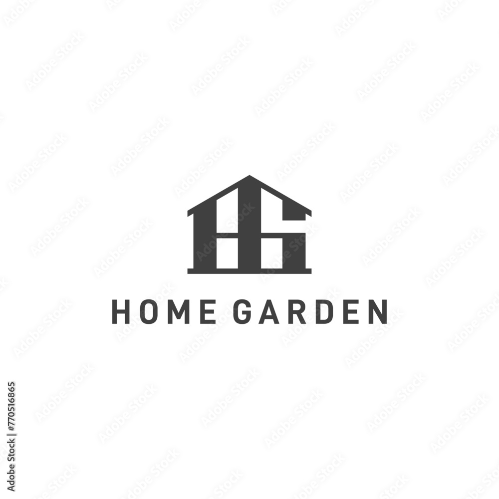 Initial letters HG home logo design Initial letters HG home logo design