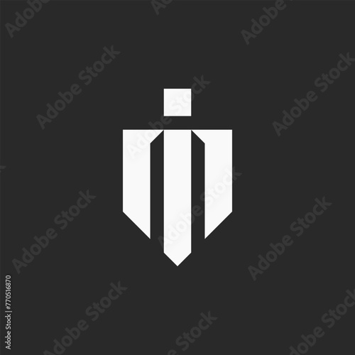 Initial letters I shield logo design