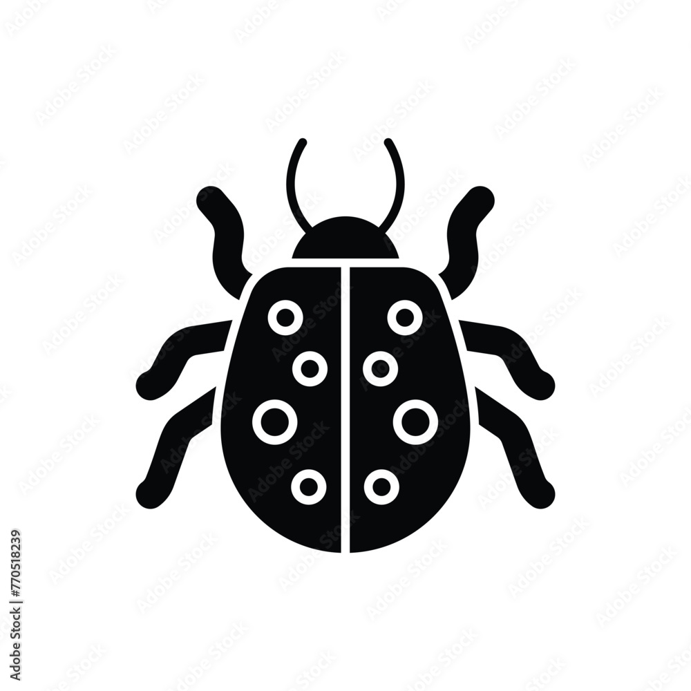 black solid Bug vector icon black solid Bug vector icon