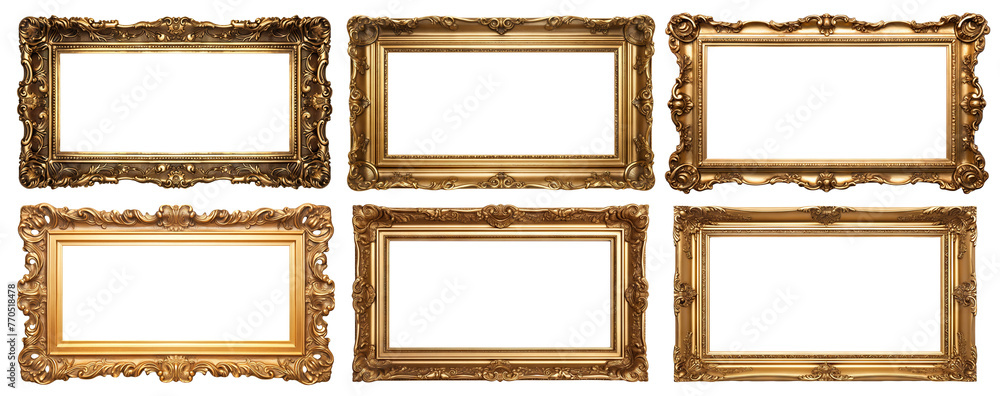 custom made wallpaper toronto digitalSet of antique golden rectangular picture frames, cut out