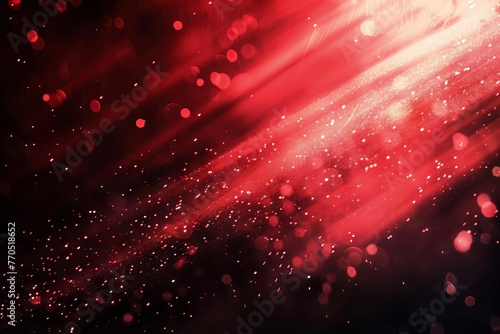 Abstract red and black gradient background with grainy noise, light spot and glow, digital art