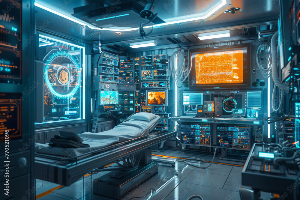 Obraz premium control panel in the laboratory