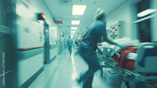 Emergency Room Team in Action Rushing Patient to Care © _veiksme_