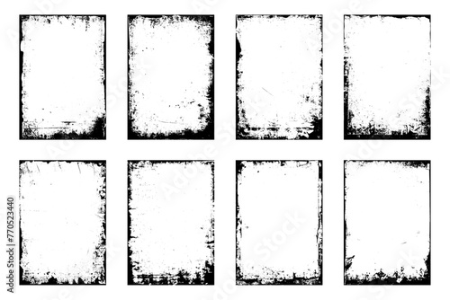 Realistic texture disstressed overlay, worn paper effect. Old worn overlay distressed background. Overlay texture stamps with old, grunge, grainy, vintage, worn, dust effects. Vector collection
