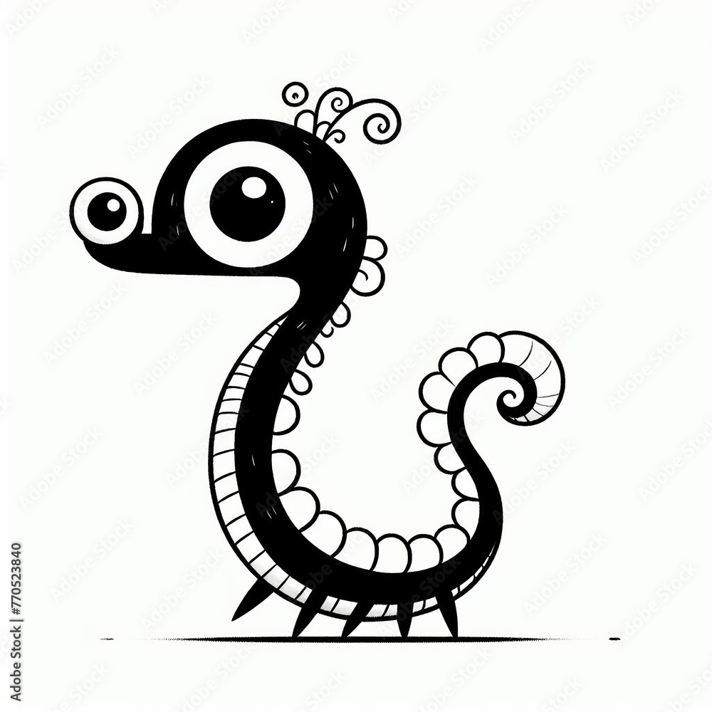 Fototapeta premium a cute monster doodle