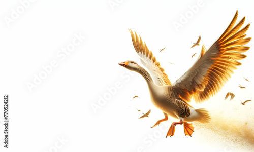 Duck full body picture in the style of photorealistic compositions white background, generative ai
