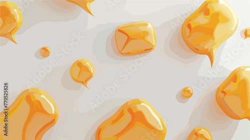 Modern 3D Minimal yellow chat bubbles on white background