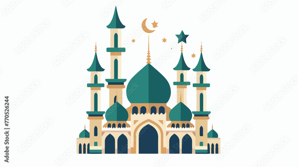 Mosque logo image  flat vector isolated on white background