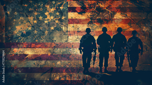 background illustration for 4yh July US patriot veterans day