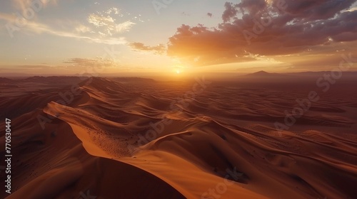 Desert dunes at sunset