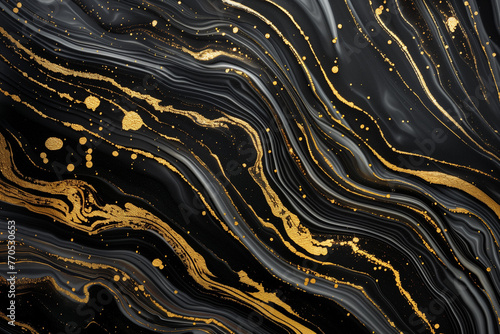 black and gold liquid marble background, luxury marble splash