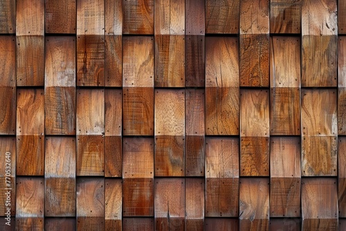 Seamless wooden acoustic panels texture, brown wood wall pattern, long panoramic banner background