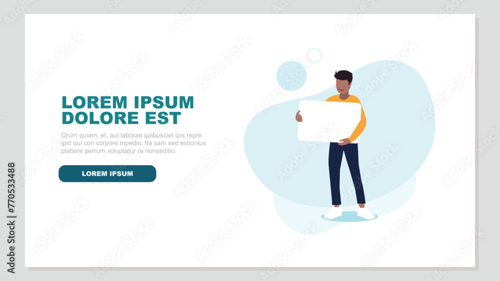 Adobe IllustrVektor-Illustration eines Mannes, der ein Schild mit Platz für eine Botschaft hält - Business-Konzeptator Artwork Adobe IllustrVektor-Illustration eines Mannes, der ein Schild mit Platz für eine Botschaft hält - Business-Konzeptator Artwork