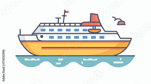 Passenger line icon flat vector isolated on white background © Ideas