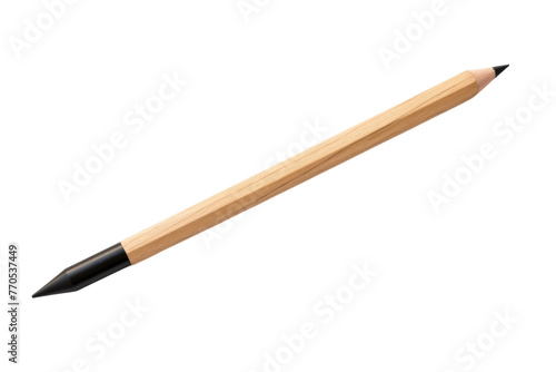 Wooden Pencil With Black Tip. On a White or Clear Surface PNG Transparent Background.
