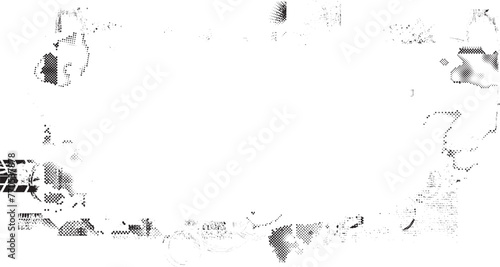 Glitch distorted grange shape . Noise grungy logo . Trendy defect error shapes . Glitched frame .Grunge textured . Distressed effect .Vector shapes