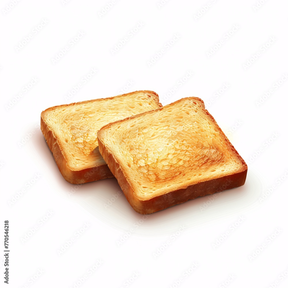 Two perfect toasts on white background Two perfect toasts on white background