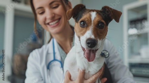 Veterinarian with Jack Russell Terrier: A Compassionate Bond